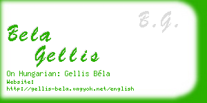 bela gellis business card
